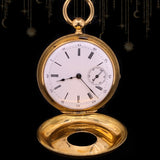 18K Swiss Victorian Jeanjaquet Frères Flower Bouquet Guilloche Enamel Pocket Watch with Winding Key
