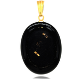 14K Victorian Onyx & Diamond Initial E Pendant
