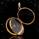 18K French Victorian Onyx & Diamond Initial M Locket