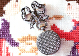 18K & Silver French Victorian Alphonse Auger Diamond Pocket Watch with Bow Brooch