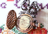 18K & Silver French Victorian Alphonse Auger Diamond Pocket Watch with Bow Brooch