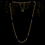 18K Victorian Pearl & Blue Enamel Chain 19.25"