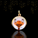 14K Victorian Essex Crystal Red Fox Pendant