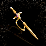 Sold on Layaway | 18K French Victorian Ruby & Pearl Sword Jabot Pin