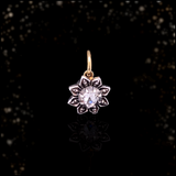18K & Silver Victorian Diamond Collet Set Flower Pendant