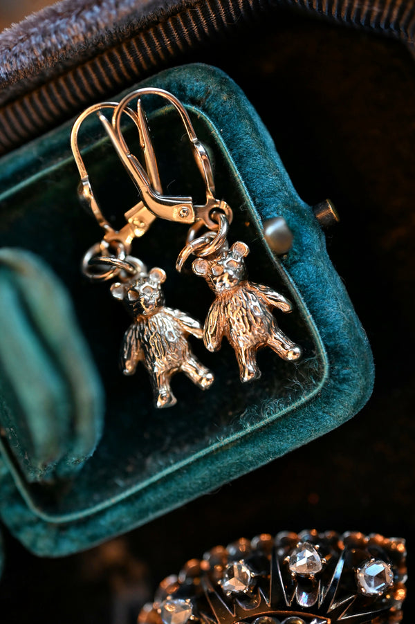 Sold on Layaway | 9K Victorian Teddy Bear Earrings
