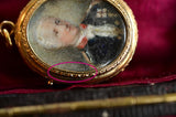 14K European Victorian Double Gentleman Portrait Locket