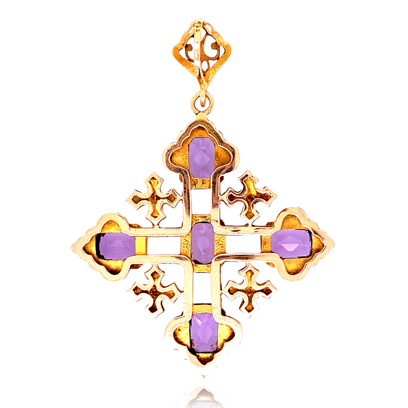 14K Vintage Alexandrite Jerusalem Cross Pendant – Lace Jewels