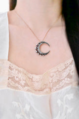 18K & Silver French Victorian Diamond Crescent