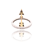 18K & Silver Victorian Diamond & Pearl Arrow Eternity Ring