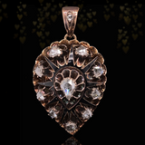 14K Austrian-Hungarian Victorian Diamond & Black Enamel Heart Locket
