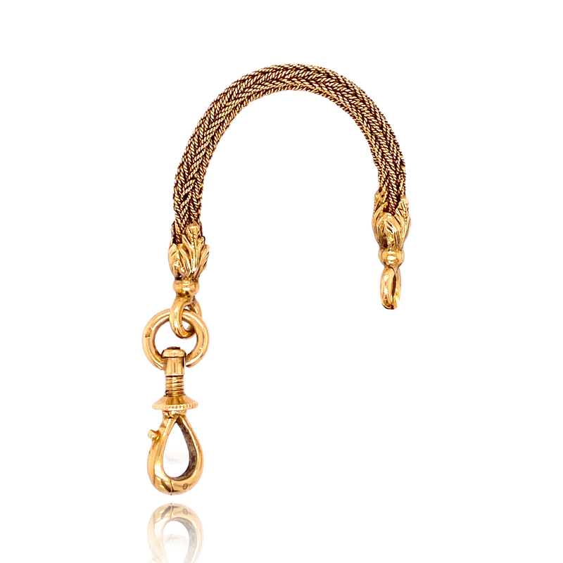 18K French Victorian Barley Chain Extender with Dog Clip 3.375”