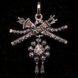 14K & Silver Belgian Georgian/Victorian Diamond Flemish Heart Pendant