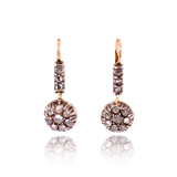 14K & Silver Georgian/Victorian Diamond Dangle Earrings