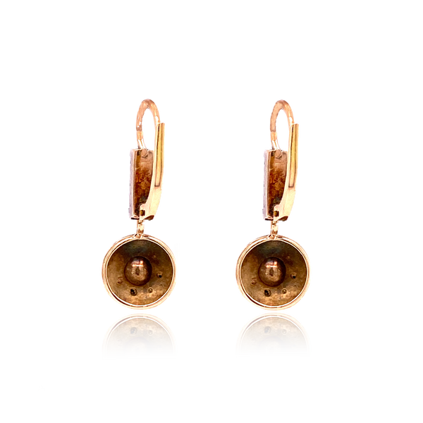14K & Silver Georgian/Victorian Diamond Dangle Earrings