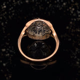 14K & Silver German Biedermeier Victorian Diamond Cluster Ring