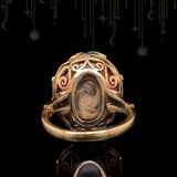 Sold on Layaway | 18K Italian Victorian Diamond Star & Blue Guilloche Enamel Ring