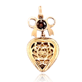 14K Victorian Diamond Bow Heart Vinaigrette Locket