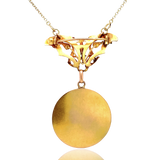 18K Victorian Art Nouveau Diamond Cherubs Brooch, Locket & Detachable Necklace