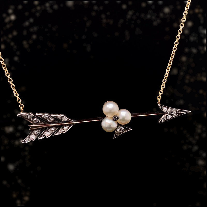 Diamond 2025 arrow necklace