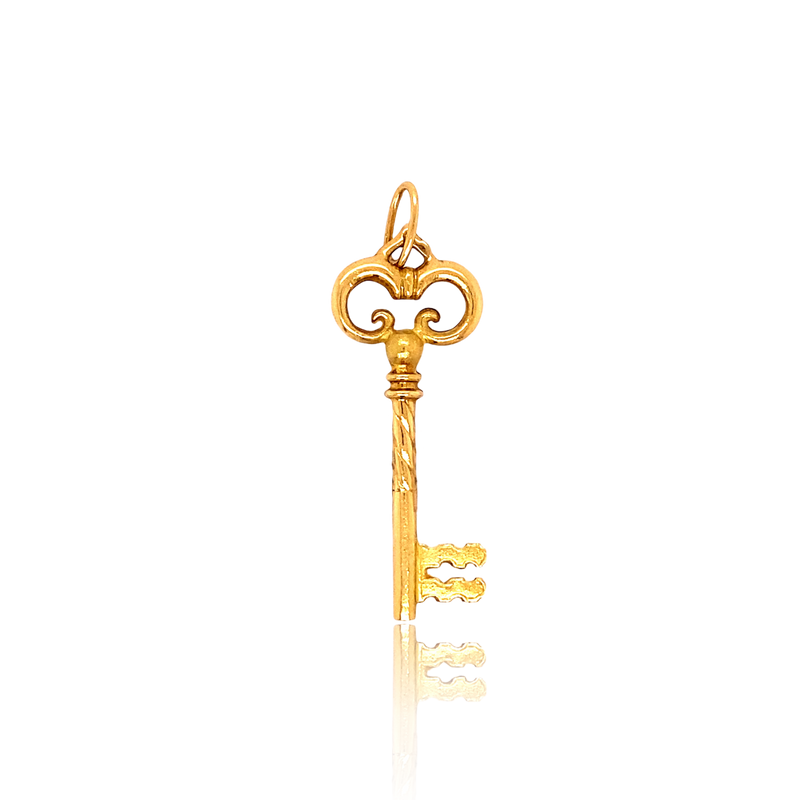 18K French Victorian Key Pendant