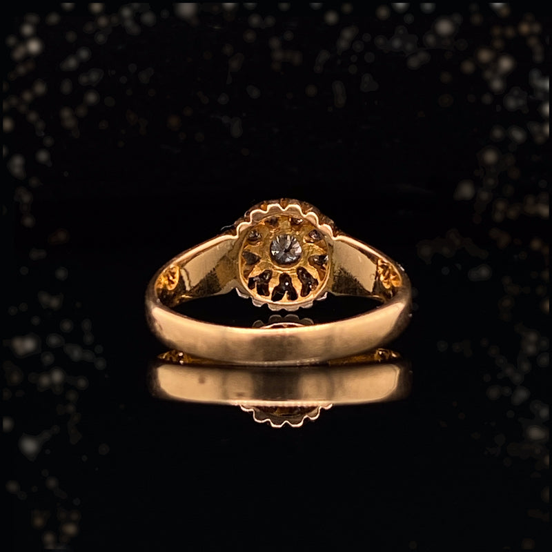 18K Victorian Diamond Cluster Ring