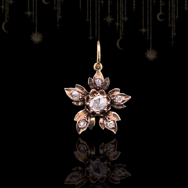 Sold on Layaway | 14K Dutch Victorian Diamond Flower Pendant