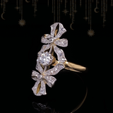18K & Platinum Edwardian Diamond Bow Garland Ring