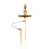 14K Victorian Spinel Sword Jabot Pin