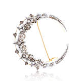 18K & Silver Victorian Diamond Crescent Pendant