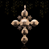 14K Belgian Georgian Diamond Flemish Cross Pendant