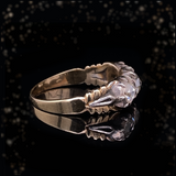 14K & Silver Georgian/Victorian Collet Three Stone Diamond Ring
