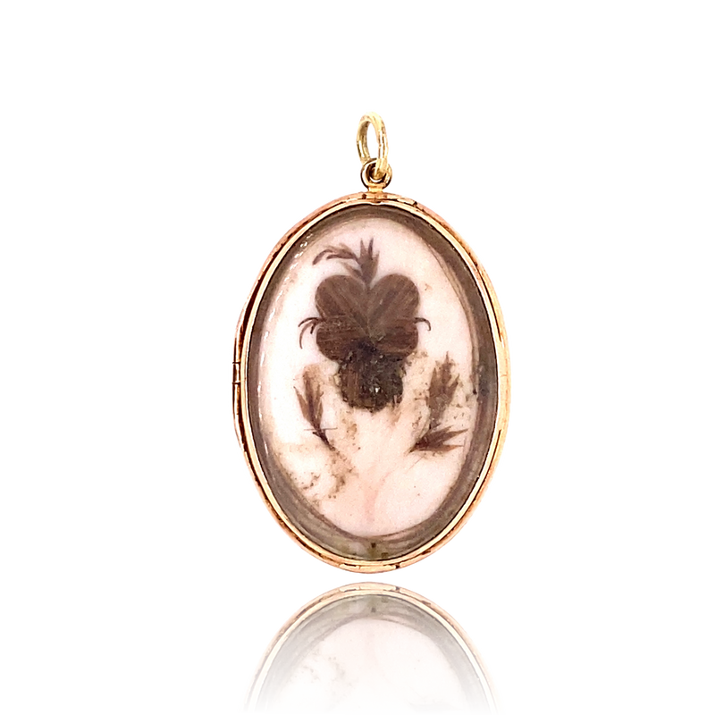 18K Georgian Grisaille Portrait Miniature Pendant-Locket