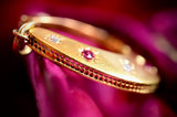 14K Victorian Diamond & Ruby Horseshoe Pendant