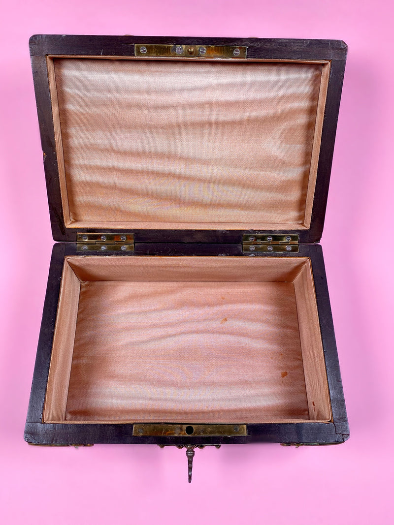 French Victorian Porcelain Portrait Silk Box (Ballerina Pink)