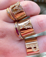 9K Victorian Diamond Initial M Ring