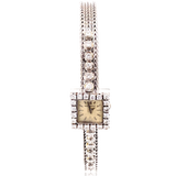 18K Vintage Retro Jaeger-LeCoultre Diamond Wrist Watch