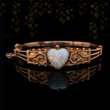 15K Australian Victorian Opal Heart Bangle