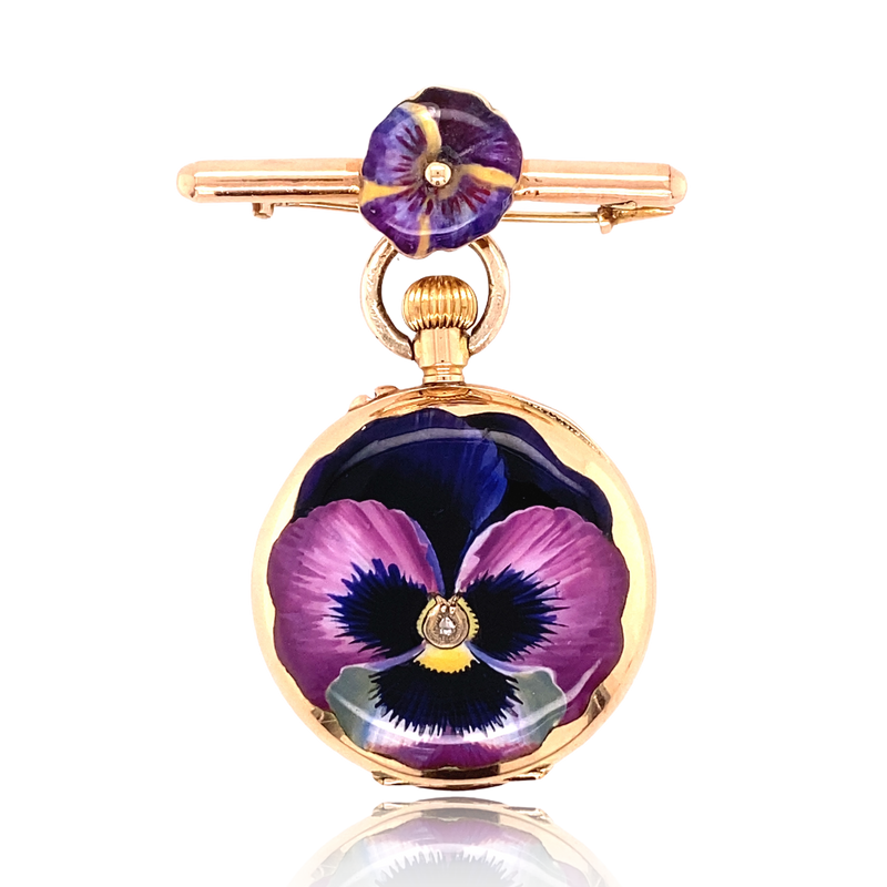 Floral bracelet watch, pink lampwork watch, artisan watch with glass pansies  - Shop InnaKirkevichLampwork Women's Watches - Pinkoi