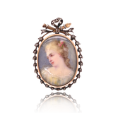 18K & Silver Georgian/Victorian Diamond Lady Portrait Ring