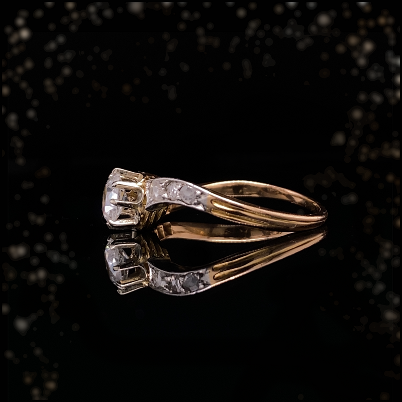 18K French Victorian Diamond Twist Ring