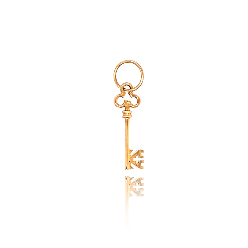 18K French Vintage Miniature Key Pendant Charm