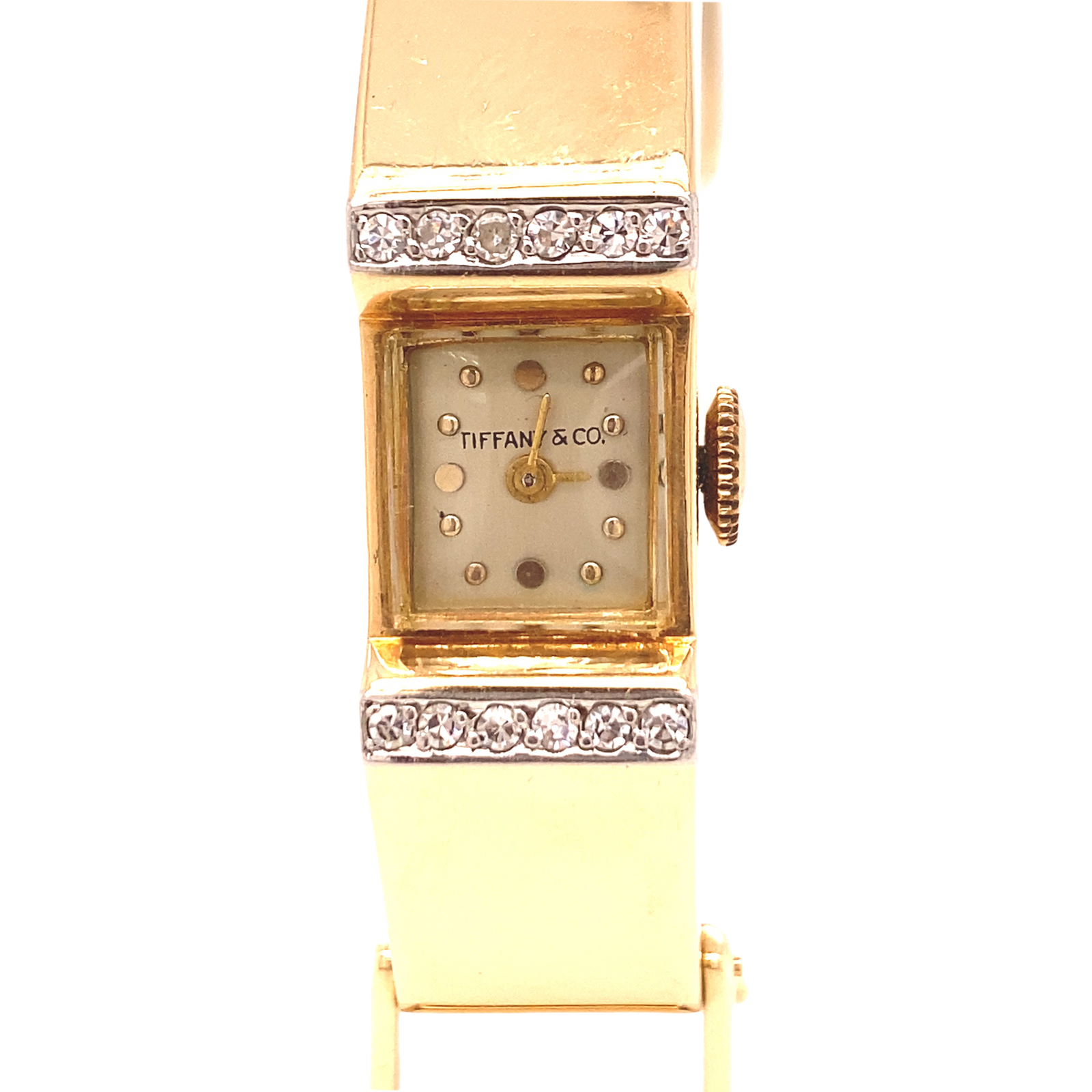 Beautiful Vintage Forem womens watch with Simulated Diamonds and gold strap Authentic Van Cleef & Arpels Watch with Factory Diamonds  main image 4