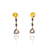 18K & Silver Victorian Diamond Dangle Earrings